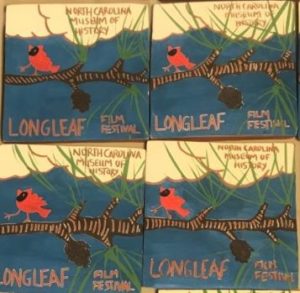 North Carolina made ceramic tiles are traditional presentations to winners at Longleaf Film Festival