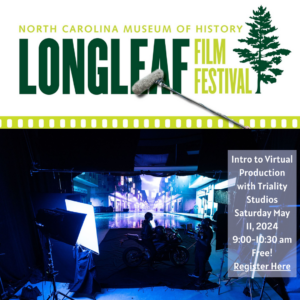 Intro to Virtual Production is one of three workshops at Longleaf 2024; this one is presented by Creative Visions and The 541 Co.